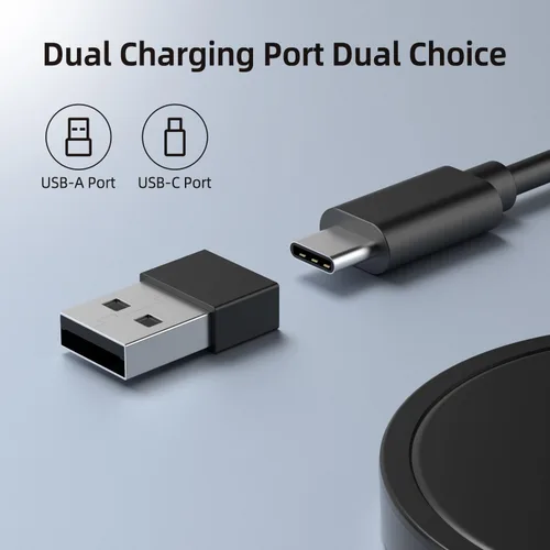 Vista 5 de Cargador inalámbrico, 6.5 pies/6.6 ft 15 W Max Fast Magnetic Wireless Charging Pad compatible con iPhone 16/15/14/13/12 con convertidor USB-A, negro