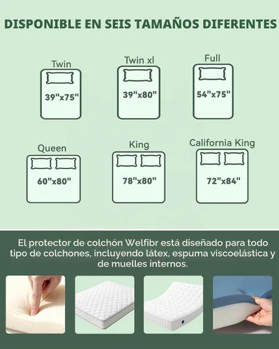 Vista 9 de Protector de colchón impermeable 15% viscosa de bambú Cooling Twin