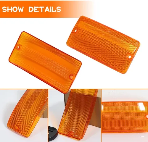 Vista 2 de Para 1969 1970 1971 1972 1973 1974 1975 1976 1977 Ford Bronco Truck Parking Parking Turn Signal Lights Carcasas ámbar Lens D1UZ-13208-A