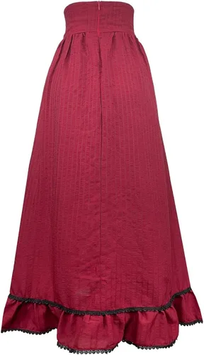 Vista 2 de PHOACE Women Victorian Renaissance Maxi Skirt High Waist A-Line Skirt
