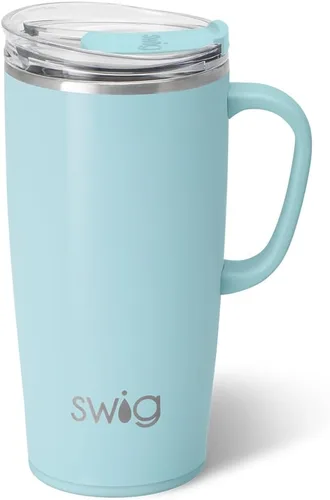 Vista 12 de Swig Life - Taza de viaje de 18 onzas, vaso con aislamiento con asa y tapa, apto para portavasos, apto para lavavajillas, de acero inoxidable, taza