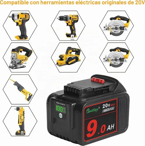 Vista 7 de Waitley - Batería de repuesto de 20 V y 9.0 Ah compatible con herramientas Dewalt Lithium-Ion Battery Compatible With Dewalt DCB209 DCB200 20V
