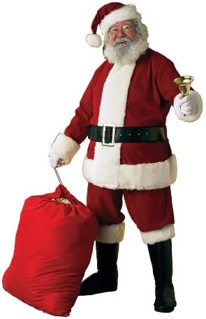 Vista 2 de Rubie's - Traje de Santa Claus para adulto de terciopelo con guantes