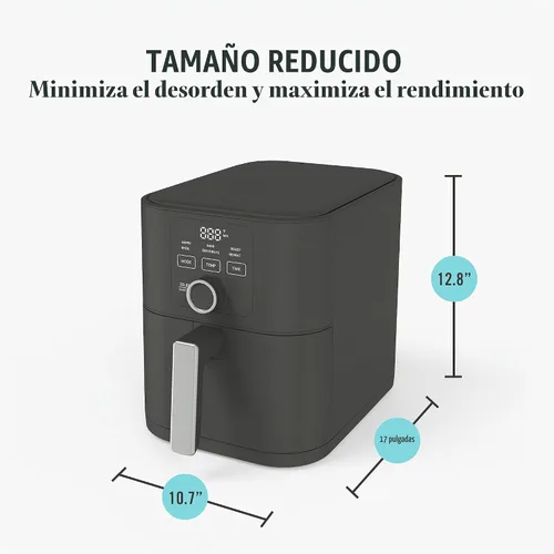 Vista 4 de Martha Stewart Freidora de aire 6 cuartos de galón, 6 en 1, hornear, asar, freír al aire, deshidratar, recalentar, cesta antiadherente de cerámica
