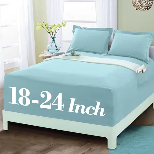 Vista 12 de Mocassi - Sábanas ajustadas de tamaño Twin con bolsillo profundo y efecto refrescante de hasta 16 pulgadas - Sábanas de lujo tipo hotel de 1800