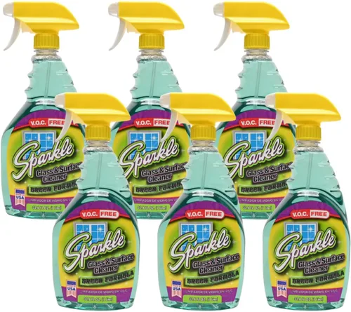 Vista 12 de Sparkle Spray limpiador de vidrio, nueva fórmula verde, libre de V.O.C, no deja rayas, botella de spray de 33.8 onzas líquidas (paquete de 1)