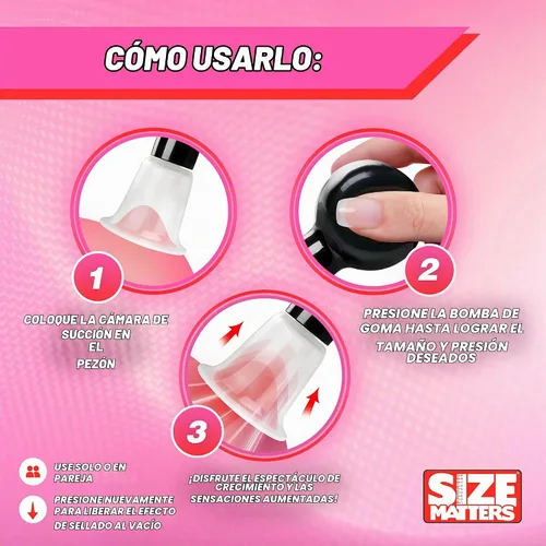 Vista 4 de Size Matters Potenciadores de pezones transparentes Negro