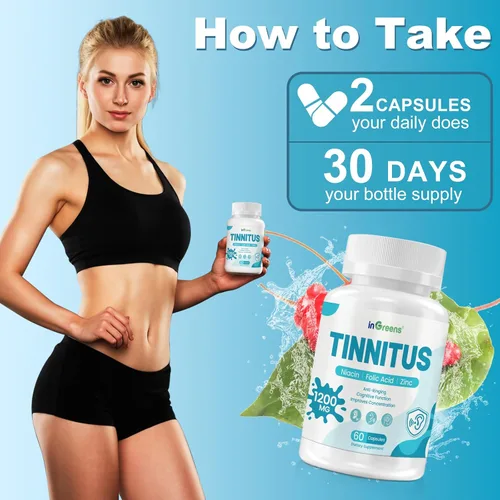 Vista 6 de inGreens Alivio de tinnitus para oídos zumbidos, ginkgo biloba y varias otras hierbas, vitaminas para la salud del oído, apoya la salud del oído