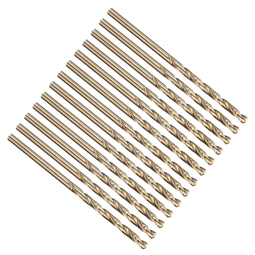 Vista 268 de PATIKIL Broca Jobber de 0.039 in, vástago recto M35 cobalto 5% acero de alta velocidad 135° acabado dorado para metal duro de acero inoxidable - 2