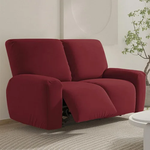 Vista 35 de vctops Fundas para sofá reclinable de 3 cuerpos, elásticas, de punto, suaves, lisas, antideslizantes, para sofá, protector de muebles con parte Café