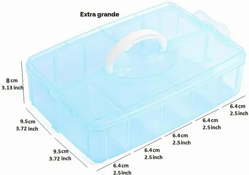 Vista 4 de Kamay's Caja de almacenamiento de plástico apilable de 3 niveles con ranura ajustable y transparente para manualidades, bandeja organizadora de 3