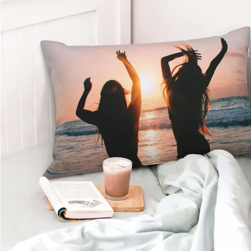 Vista 3 de Fundas de almohada personalizadas con imagen de texto fotográfico, fundas de cojín para sofá, cama, silla, almohadas decorativas de granja