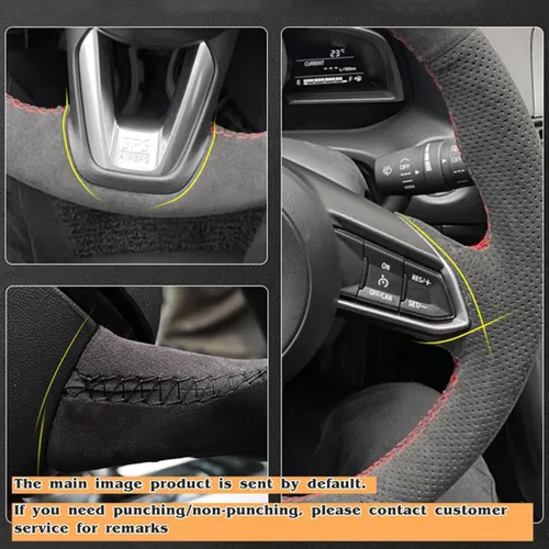 Vista 2 de Cubiertas de volante para Mazda 2 CX3 CX-5, cubierta personalizada para volante de automóvil