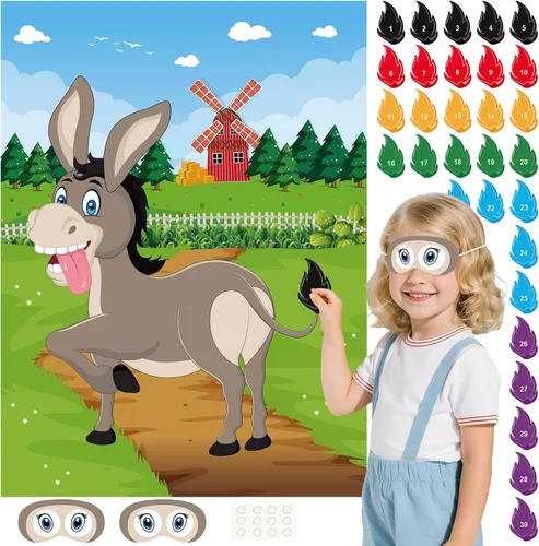 Vista 8 de PLULON Juego de Poner la Cola a la Mariposa para Niños, Póster de Juego de Cumpleaños de Mariposa para Niños y Niñas, Regalos de Fiesta