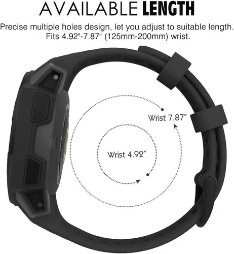 Vista 4 de Correa para Garmin Instinct 2, correa de repuesto de silicona suave para Garmin Instinct 2/Instinct 2 Solar/Instinct Tide/Instinct Tactical/Instinct