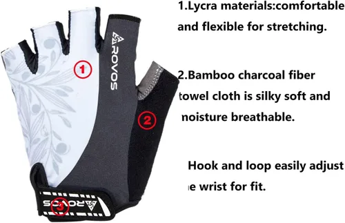 Vista 2 de Guantes de ciclismo de montaña, guantes de ciclismo para hombresmujeres, almohadillas de absorción de impactos de 0.197 pulgadas (0.197 in), guantes