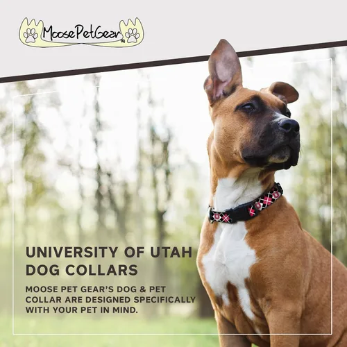 Vista 2 de Collar para perro – Collares ajustables para mascotas Utes de la Universidad de Utah, 3/4 pulgadas, pequeño, rombos