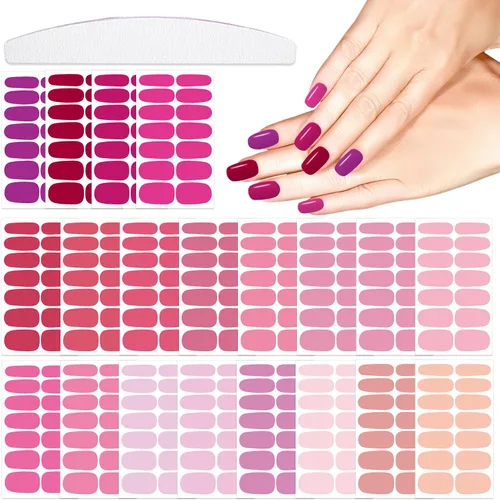 Vista 9 de 20 hojas de 280 piezas de tiras de esmalte de uñas azules para mujeres y niñas, calcomanías de uñas completas, calcomanías de esmalte de uñas