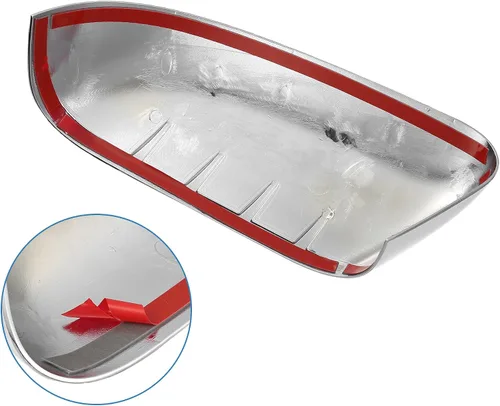 Vista 6 de uxcell 1 par de cubiertas de espejo cromado para la mitad superior izquierda y derecha para Ford Explorer 2011-2015 1 par de cubierta de espejo