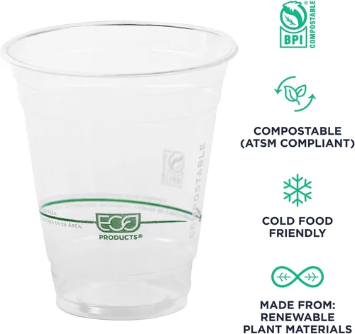 Vista 4 de Eco-Products, Inc GreenStripe - Vasos para bebidas frías, Transparente, 1000
