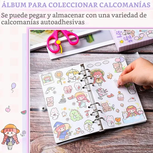 Vista 4 de Carpeta de calcomanías reutilizables para coleccionar libros, 40 hojas de PVC transparente, álbum de colección para coleccionar etiquetas