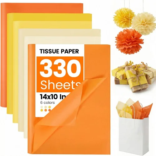 Vista 27 de Koogel 330 hojas de papel de seda, papel de seda multicolor de 14 x 10 pulgadas para bolsas de regalo, vacaciones, cumpleaños, manualidades
