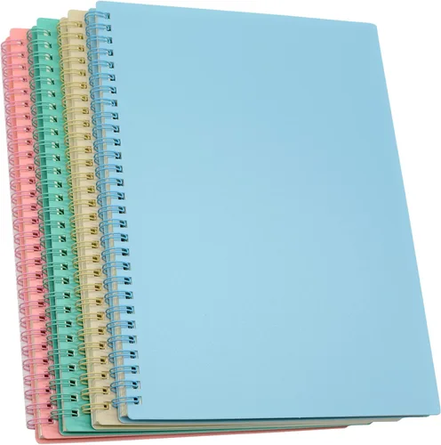 Vista 11 de Yansanido Cuaderno en espiral, 4 piezas A5 con tapa dura gruesa de plástico de 7 mm con líneas universitarias de 4 colores, 80 hojas - 160 páginas