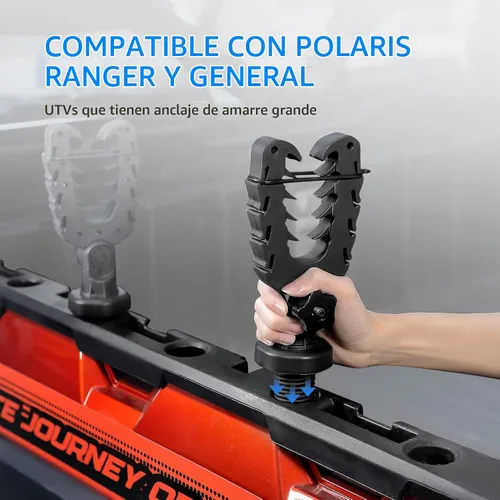 Vista 4 de KEMIMOTO Soporte para herramientas UTV, anclaje de amarre compatible con Polaris Ranger General, soporte para herramientas con amortiguadores