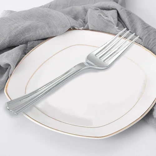 Vista 10 de Efavormart - Paquete de 125 cucharas de plástico resistente Chambury de 7 pulgadas, cubiertos de plástico para bodas, cumpleaños, ocasiones de lujo