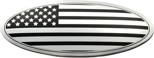 Vista 8 de Placa de bandera estadounidense de 4.5 pulgadas, emblema ovalado para parrilla delantera y trasera para Ford Fiesta Focus EcoSport (negro)