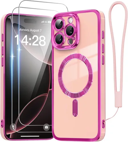 Vista 7 de Meifigno Funda para iPhone 16 Pro Max de 6.9 pulgadas, [correa de muñeca y 2 protectores de pantalla] [protección de cámara elevada envolvente]