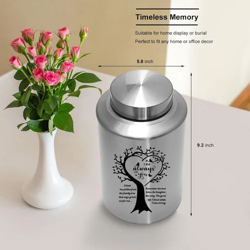 Vista 8 de Urnas de cremación para cenizas humanas para adultos, mujeres y hombres, grandes de hasta 220 libras, urna funeraria decorativa conmemorativa