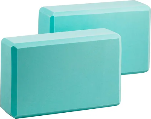 Vista 13 de EXERZ Bloques de yoga, paquete de 2, bloques de gimnasio, ladrillos de entrenamiento de fitness, soporte de mano elástico para pilates antideslizante