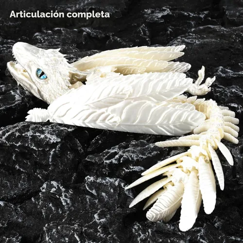 Vista 6 de Guwewu Wyvern Emplumado, Dragón Fidget Articulado Impreso en 3D - Azurewing