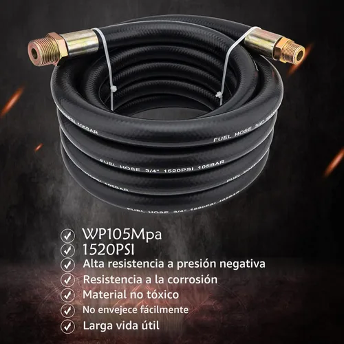 Vista 7 de Manguera de transferencia de combustible, manguera de combustible de granja 3/4" x 20' (19.7 ft), manguera de bomba de combustible 3/4 pulgadas