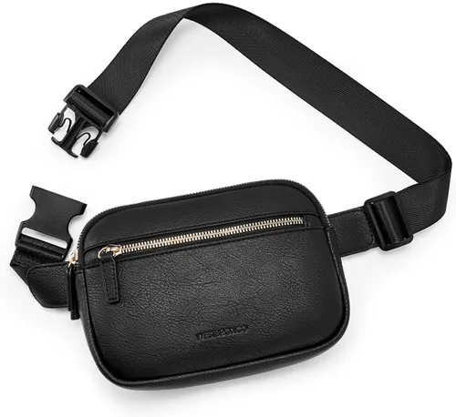 Vista 7 de WESTBRONCO Riñoneras para mujer, riñoneras de moda con correa ajustable, bolsa de cinturón de piel sintética con múltiples bolsillos, bolso cruzado