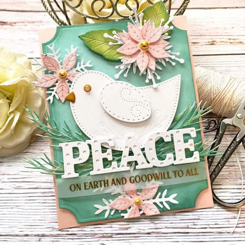 Vista 4 de Festive Birds - Plantillas de corte de metal para manualidades, tarjetas de invitación, álbum de recortes, papel decorativo de relieve, para hacer