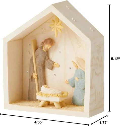 Vista 4 de Enesco Foundations Holy Family Nativity Creche - Figura de 5.12 pulgadas, multicolor