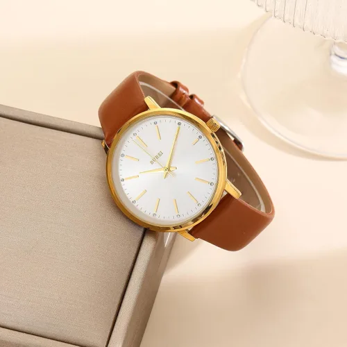 Vista 4 de BUREI Relojes de pulsera para mujer, a la moda, minimalista, analógico, de cuero, de cuarzo, impermeables, para mujer