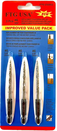 Vista 15 de FTG USA Juego de brocas avellanadoras cónicas – 16 piezas de repuesto para brocas avellanadoras #4 (7/64 pulgadas), #6 (9/64 pulgadas), #8