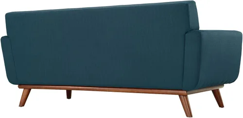 Vista 6 de Modway Engage - Sillón de una pieza tapizado con tela y sofá de dos piezas de estilo de mediados de siglo, Textil, Celeste
