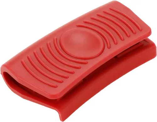 Vista 4 de Sscon 2 pares de asas calientes de silicona para ollas de resistencia al calor, agarres de soporte para sartén de hierro fundido (rojo)