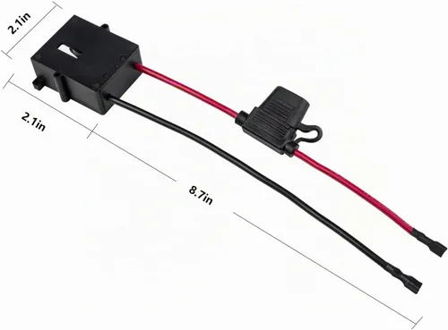 Vista 2 de SefePoder Conector de arnés de cable de repuesto compatible con batería de Power Wheels de 12 voltios, cable de 12AWG con fusible, baterías de litio
