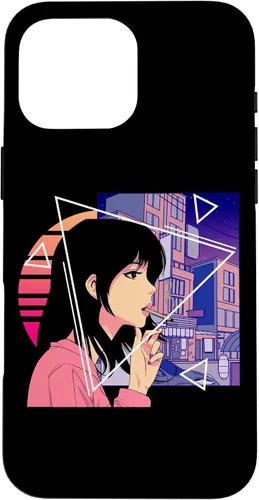 Vista 19 de Retro 80's Japanese Lofi Vaporwave Aesthetic Sad Anime Girl Case for iPhone 17