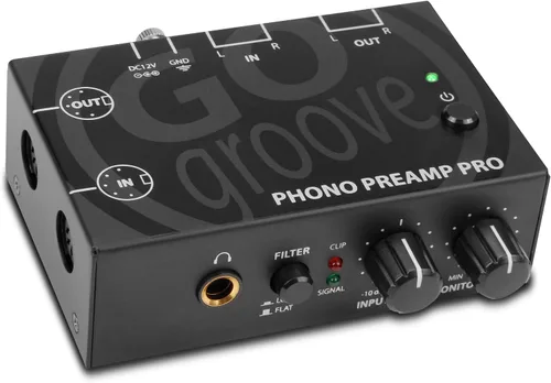Vista 10 de GOgroove Preamplificador de preamplificador de mini tocadiscos con adaptador de CC de 12 voltios, entrada RCA para reproductor de discos de vinilo