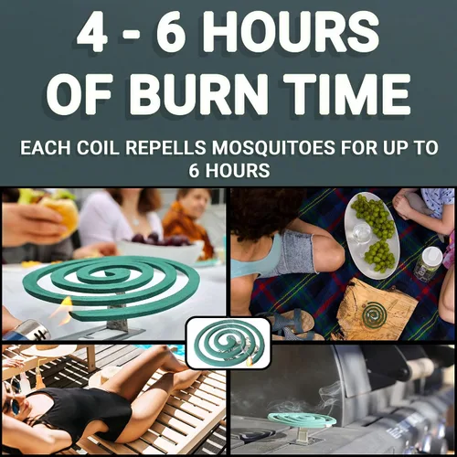 Vista 9 de W4W Bobinas repelentes de mosquitos, uso en exteriores alcanza hasta 10 pies, cada quema durante 5-7 horas
