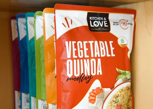 Vista 5 de Kitchen & Love Mezcla de quinua vegetal, precocida, bolsa lista para microondas, estable, sin OMG, sin gluten ni lácteos, a base de plantas, Kosher