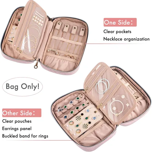Vista 3 de Travel Jewelry Case Organizer - Small Jewelry Travel Organizer - Jewelry Holder Organizer Travel - Jewelry Travel Case for Tangel Free Necklace