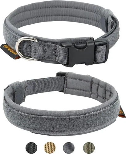 Vista 21 de EXCELLENT ELITE SPANKER Collar de nailon para cachorro, ajustable, suave, acolchado, resistente, hebilla de liberación rápida, ligero, sin Negro