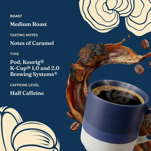 Vista 9 de Four Sigmatic Adaptogen Coffee K-Cups Café molido orgánico de tostado medio con Ashwagandha, Eleuthero, Chaga y Tulsi Apoyo inmunológico